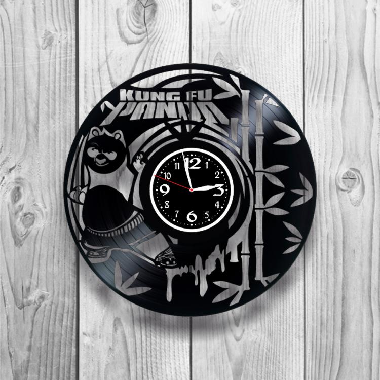 Часы настенные Панда Кунг-Фу 0524 из виниловой пластинки