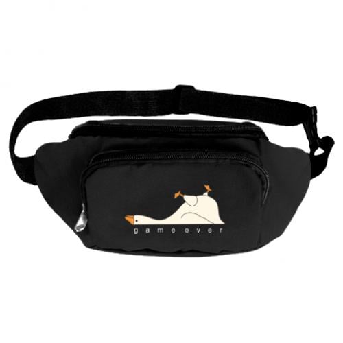 Поясная сумка-бананка Гусь - game over Черный (15543152-2-192427)