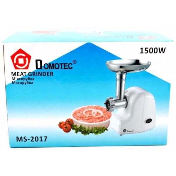 М'ясорубка електрична Domotec MS-2017 з реверсом 1500W White - фото 3