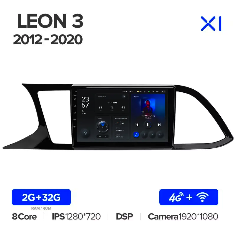 Автомагнитола штатная Teyes для Seat Leon 3 2012-2020 Android X1 2/32G Wi-Fi/4G - фото 2