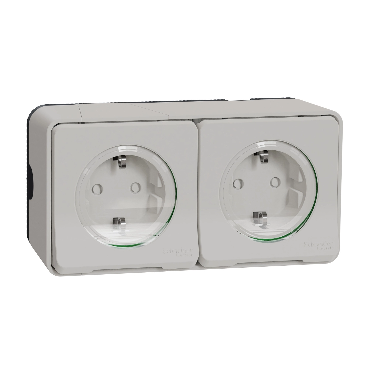 Розетка двойная Schneider Electric Mureva Styl с заземлением и защитными шторками IP55 Белый (MUR39035)