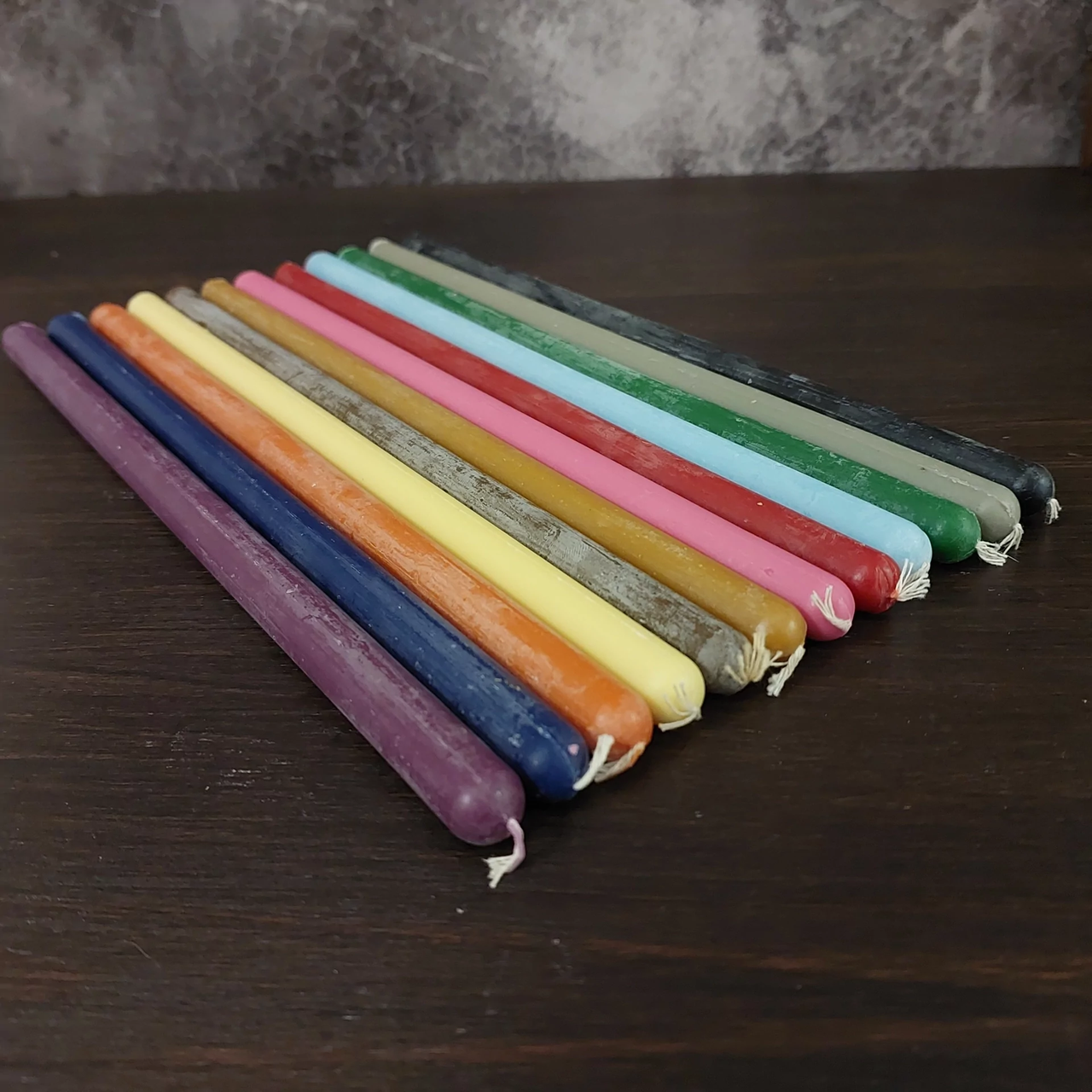 Свечи цветные смешанные 27 см 12 шт. (mix-27)