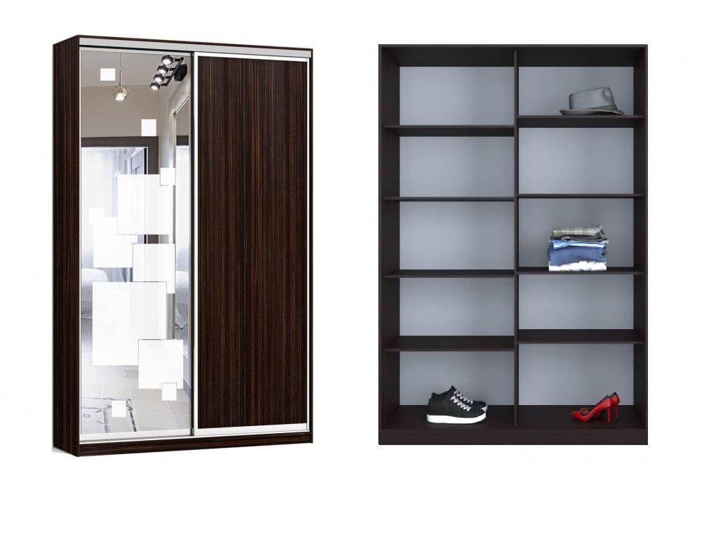 Шкаф-купе Luхe 2 двери ДСП/Пескоструй рисунок 53 CLS-III 1000х2400х450 мм Венге (29743) - фото 2