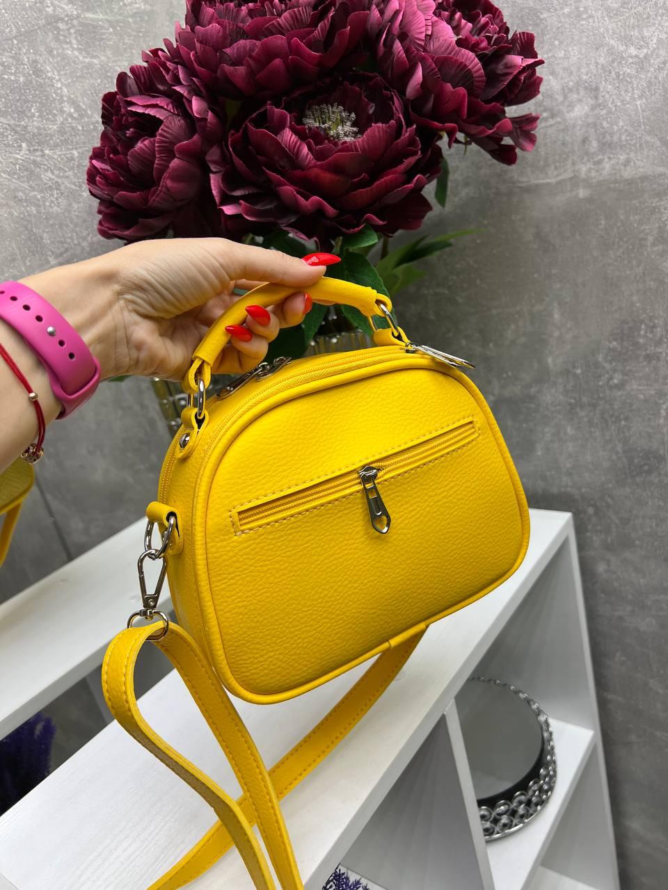 Сумка женская кросс-боди из экокожи 22х17х9 см Желтый (2682007784) - фото 6 Сумка женская кросс-боди из экокожи 22х17х9 см Желтый (2682007784) - фото 6