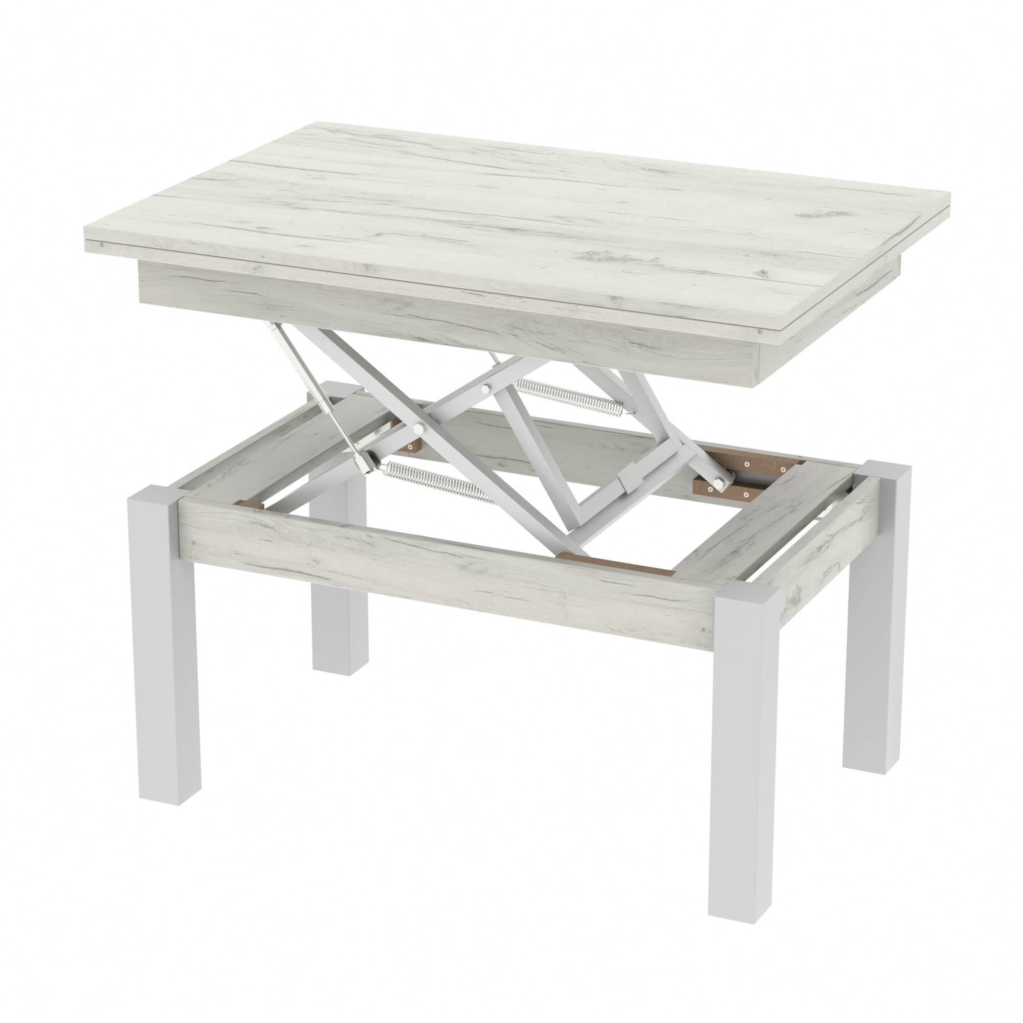 Стол-трансформер БАТТЕРФЛАЙ Дуб крафт белый/Белый (960233)