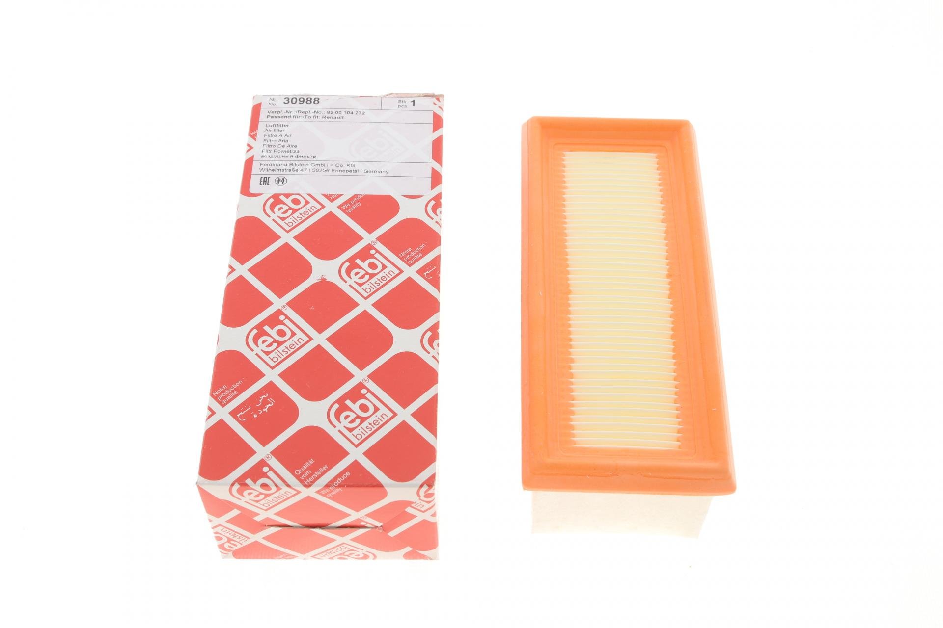 Фильтр воздушный FEBI BILSTEIN для Renault Clio II/Kangoo/Twingo I/Nissan Kubistar 1,2 01,01- (30988)