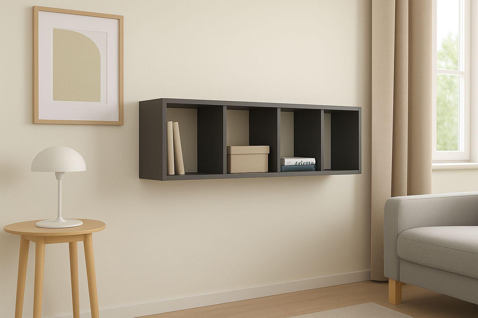 Стелаж настінно-підлоговий модульний MEBLIBUD KUB 4 секції Антрацит (28576897) - фото 3 Стелаж настінно-підлоговий модульний MEBLIBUD KUB 4 секції Антрацит (28576897) - фото 3