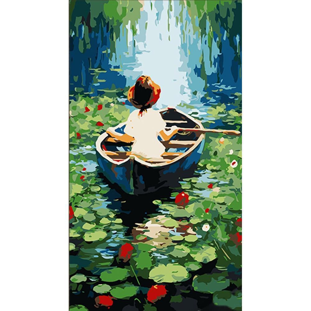 Картина за номерами Strateg Прогулянка по озеру 50х25 см (WW153)