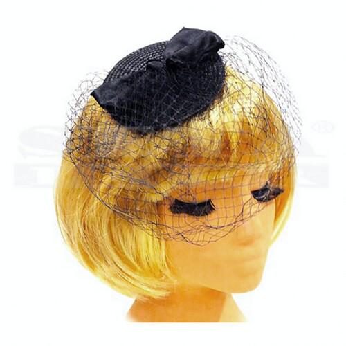 Шляпка Зизи с вуалью SETA Decor 11-365BLK