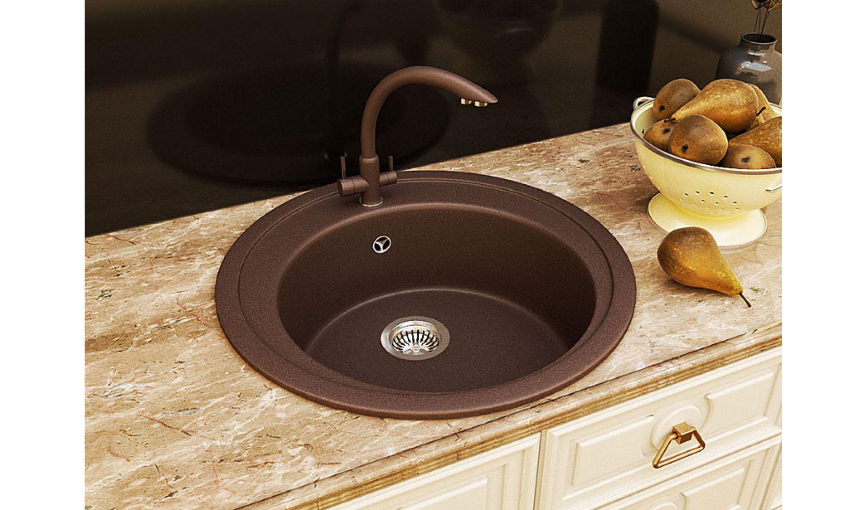 Кухонная мойка Lexona Blansh гранитная з краном Коричневый - фото 2