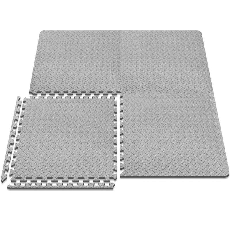 Мат-пазл татами ласточкин хвост Feel Fit покрытие для спортзала 4 штуки 60х60х1 см 120х120 см Серый Мат-пазл татами ласточкин хвост Feel Fit покрытие для спортзала 4 штуки 60х60х1 см 120х120 см Серый