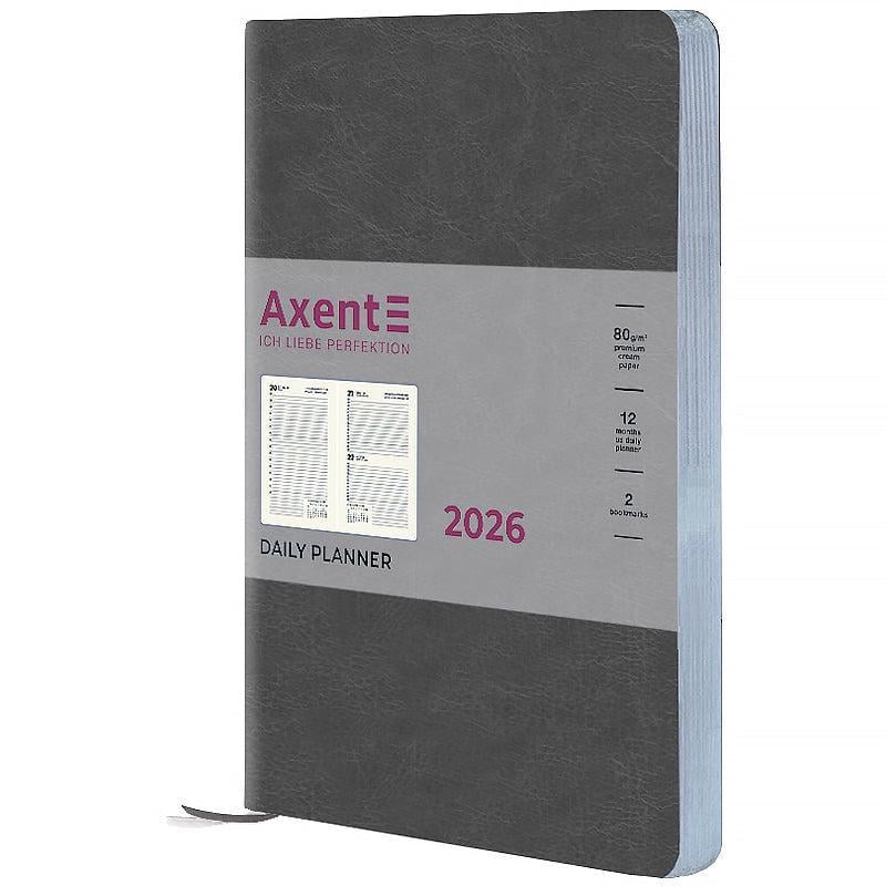 Дневник датированный 2026 Axent Partner City Soft 145х210 мм 336 стр. Серый (8821-26-06-A)