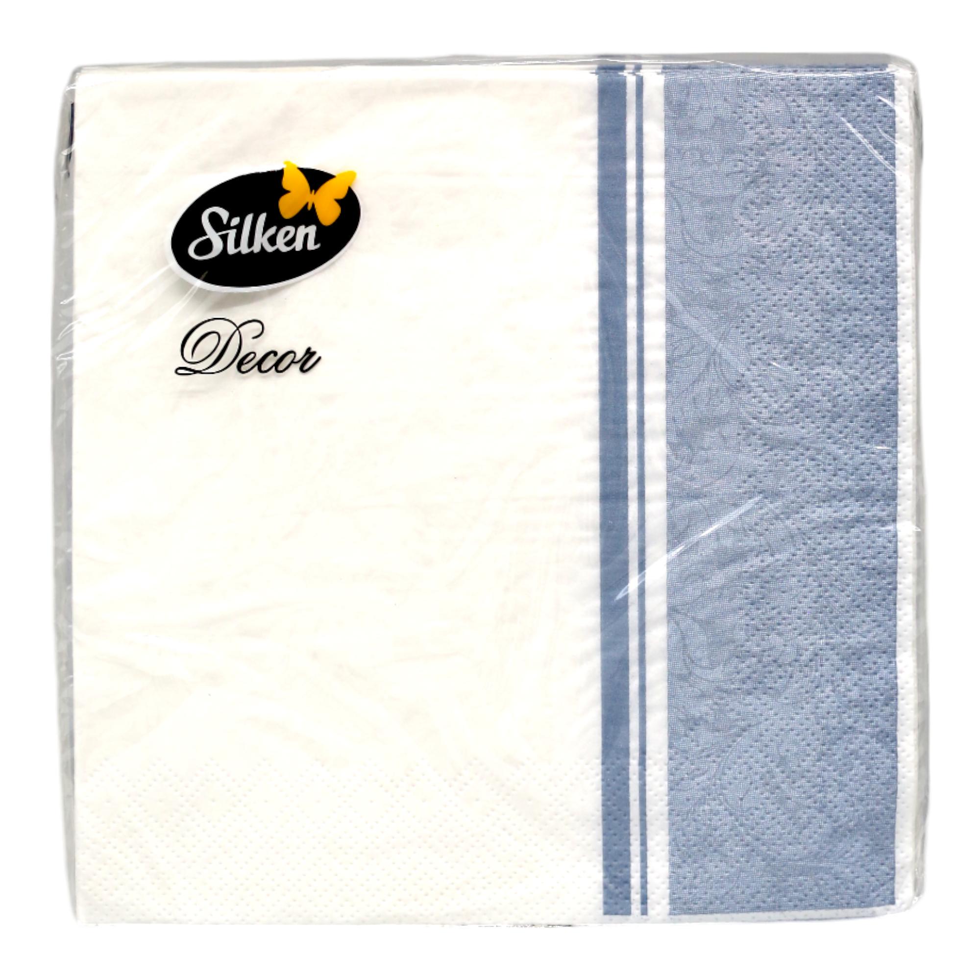 Салфетки бумажные Silken Дамаск 3 слоя 33x33 см 18 шт. (НФ-00007194)