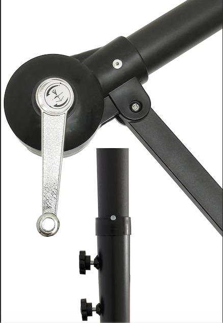 Парасолька садова WCG з LED підсвічуванням з чохлом 3 м Чорний - фото 4