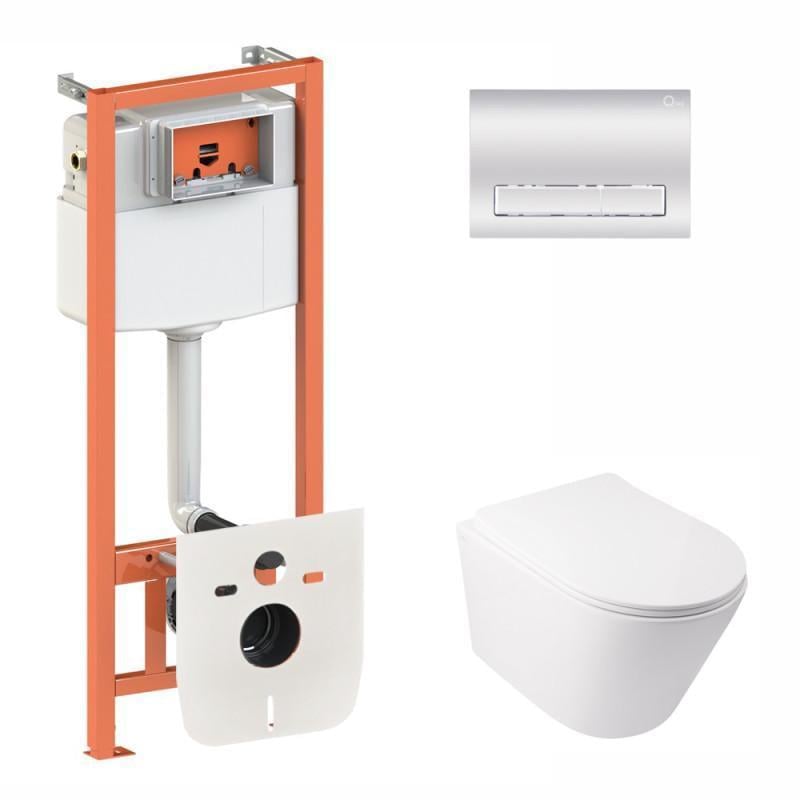 Инсталляция Q-tap 3в1 Nest QT0133M425 с панелью смыва QT0111M08381CRM + унитаз с сиденьем Swan QT16335178W (10427)