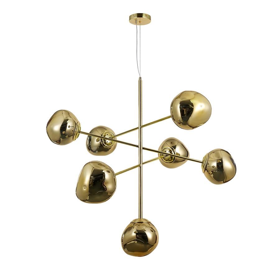 Люстра підвісна 793CH01-7 GD 180 E27 з 7 незвичайними плафонами Золотий - фото 1 Люстра підвісна 793CH01-7 GD 180 E27 з 7 незвичайними плафонами Золотий - фото 1
