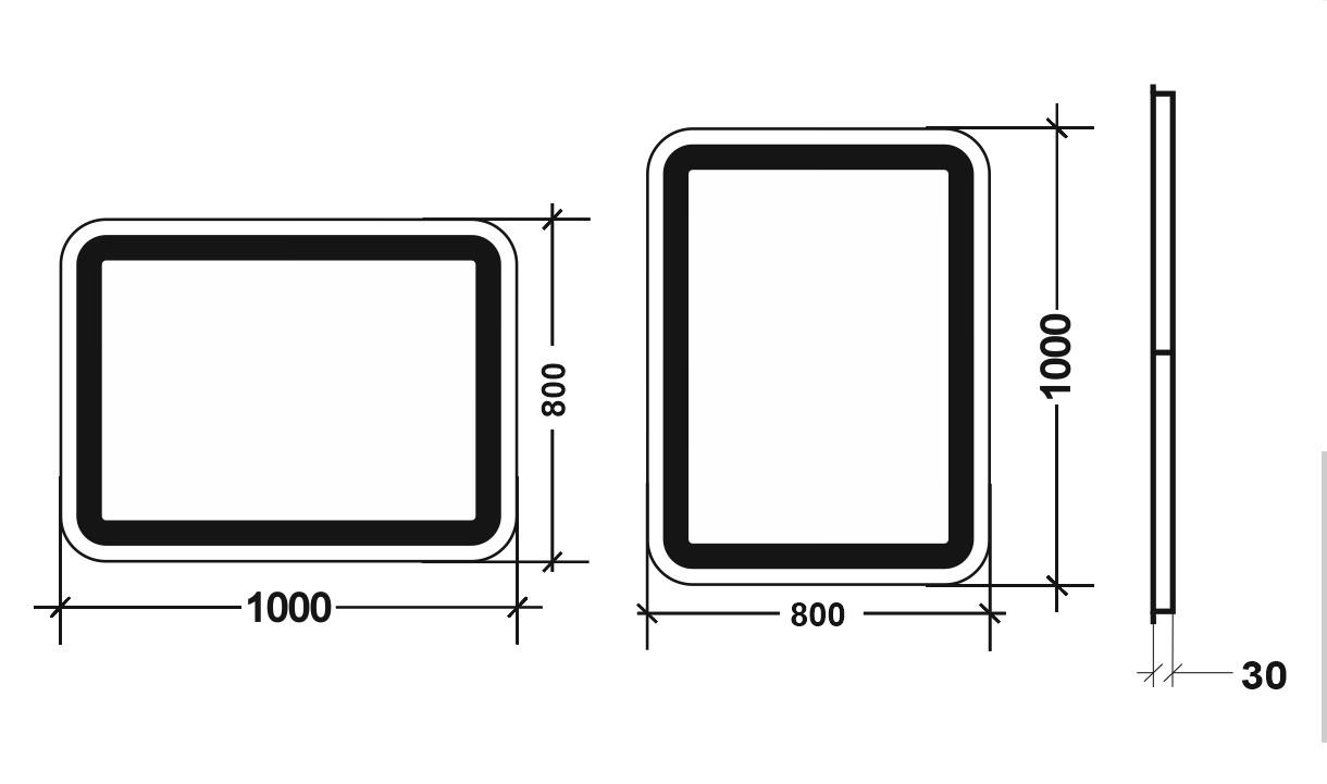 Дзеркало з LED підсвічуванням Ейвіо 1000х800 мм (AVO 1-1000х800) - фото 6