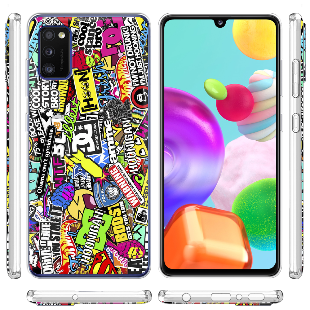 Чохол Boxface Samsung A415 Galaxy A41 Multicolored Inscriptions Прозорий силікон (39755-up880-39755) - фото 3