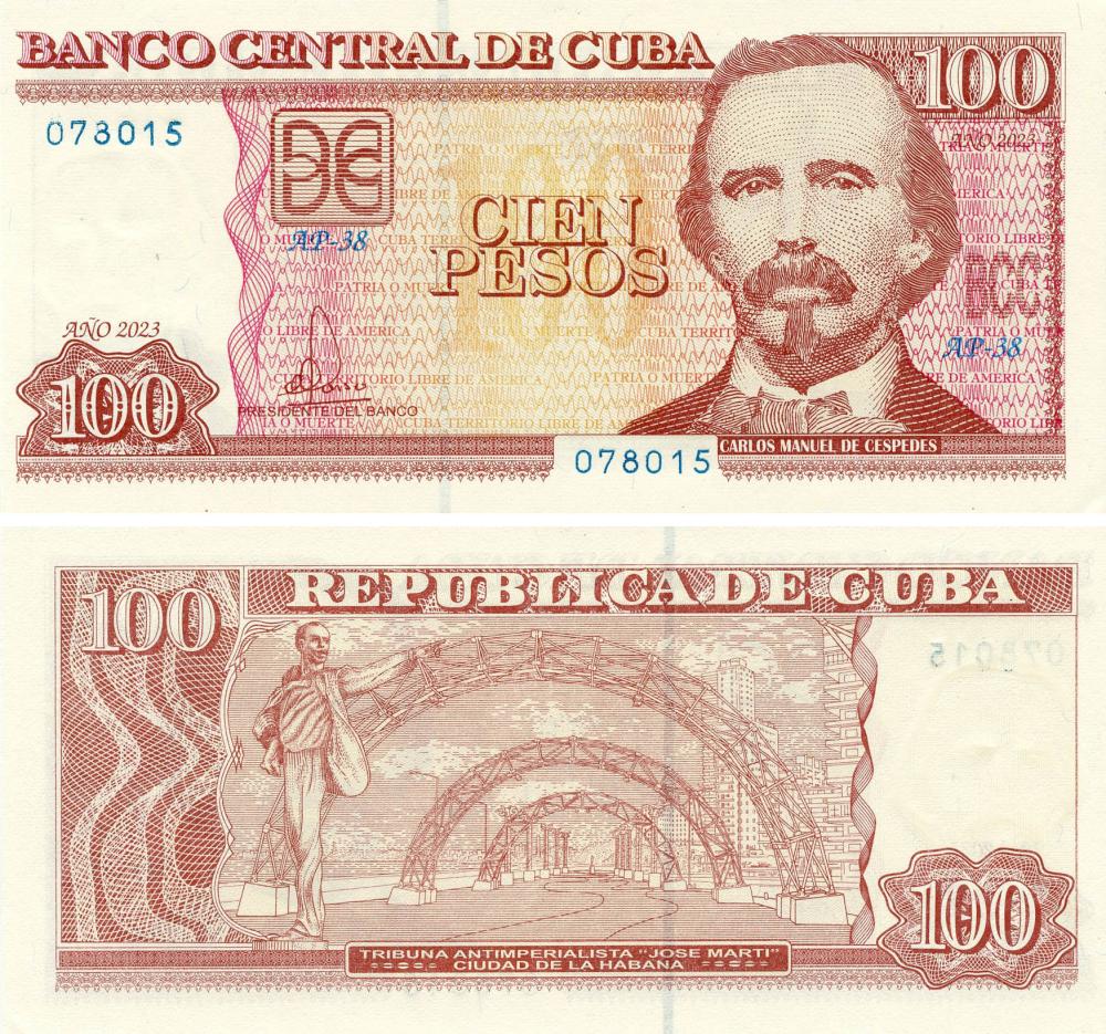 Коллекционная банкнота Куба 100 песо 2023 AU-UNC P129 (Б18113)