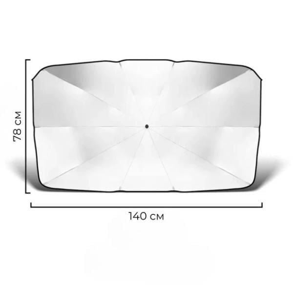 Сонцезахисна парасолька для лобового скла автомобіля 120х70 см Чорний - фото 5