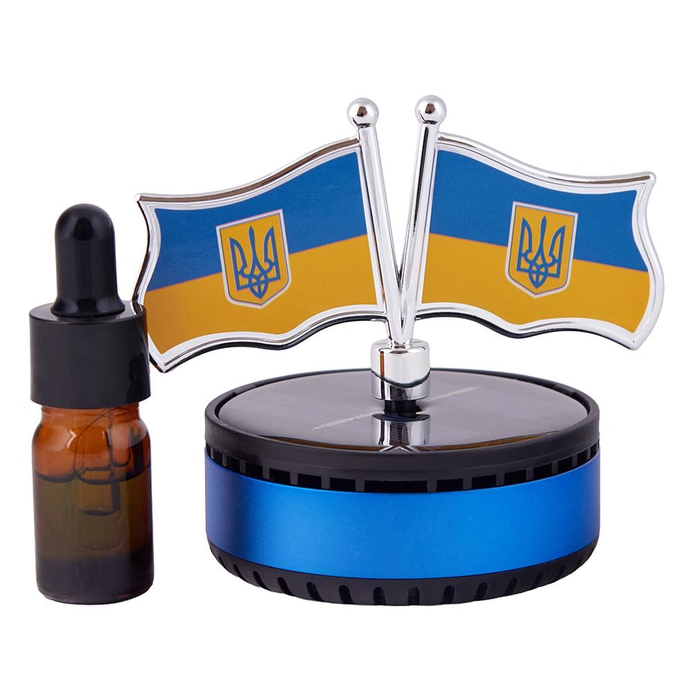 Ароматизатор для авто Прапор із тризубом на сонячній батареї (64519)
