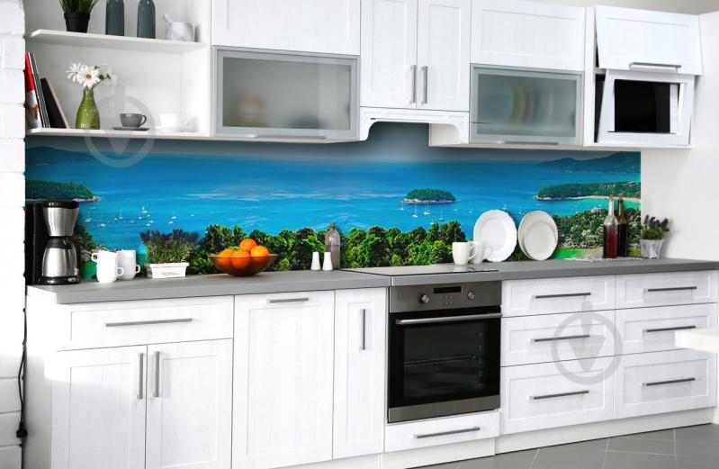Скинали на кухню Zatarga «Рай на Земле» 600х2500 мм виниловая 3Д наклейка кухонный фартук самоклеящаяся Z182007