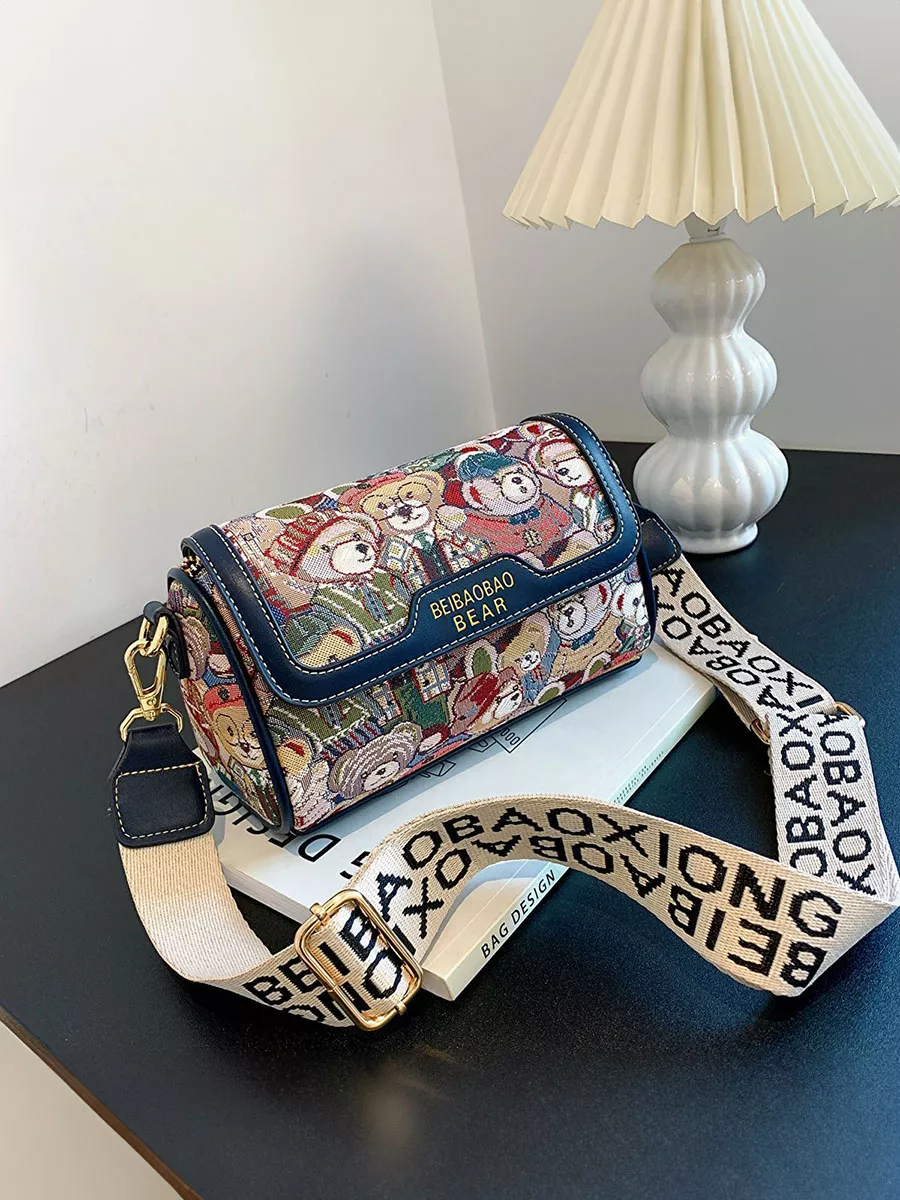 Сумка кросс-боди небольшая через плечо с мишками (8787300)