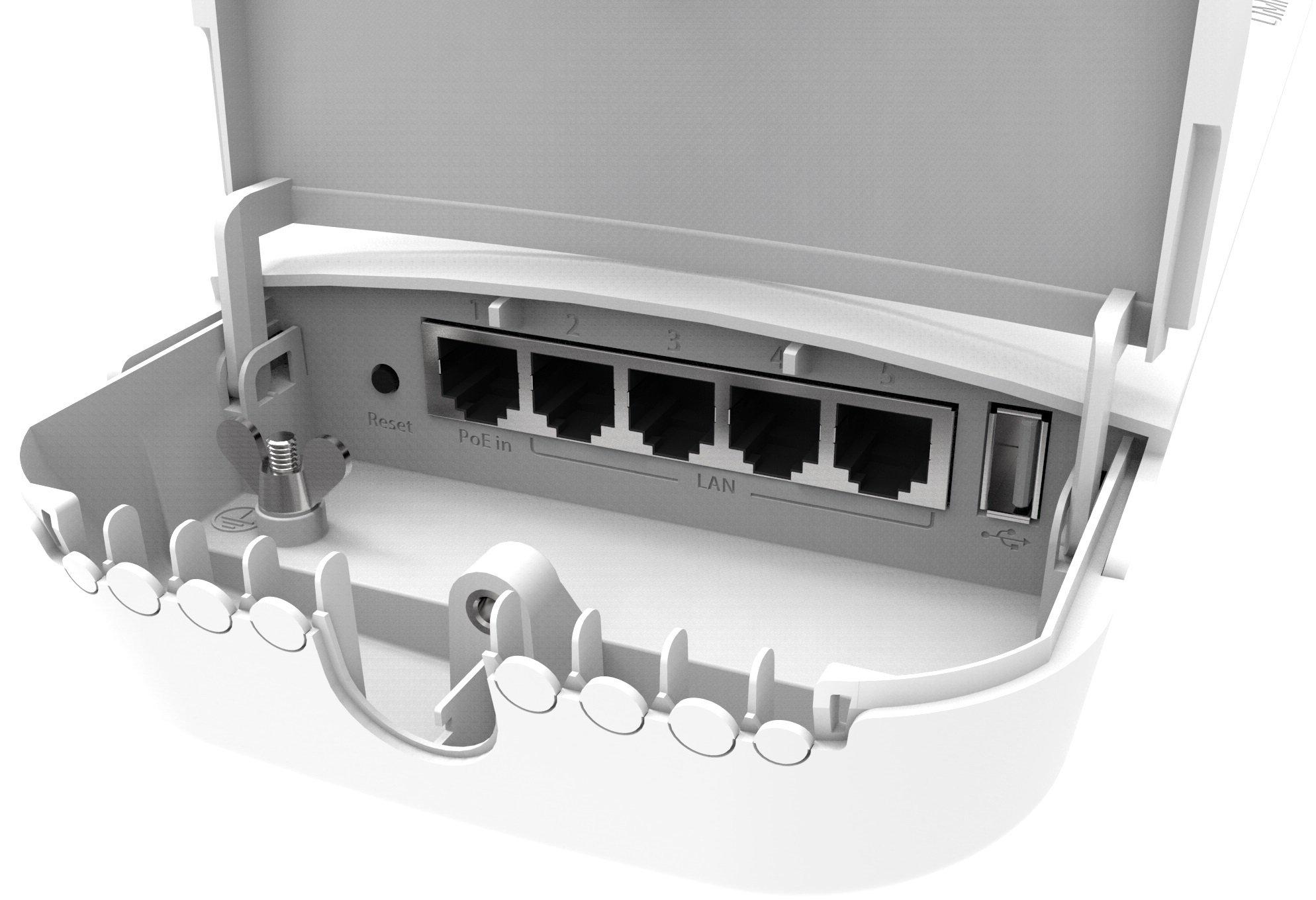 Точка доступа Mikrotik OmniTIK 5 ac 5 ГГц две антенны 7,5 дБи 360° 5 портов 10/100/1000 1300 Мбит/с (RBOmniTikG-5HacD) - фото 3