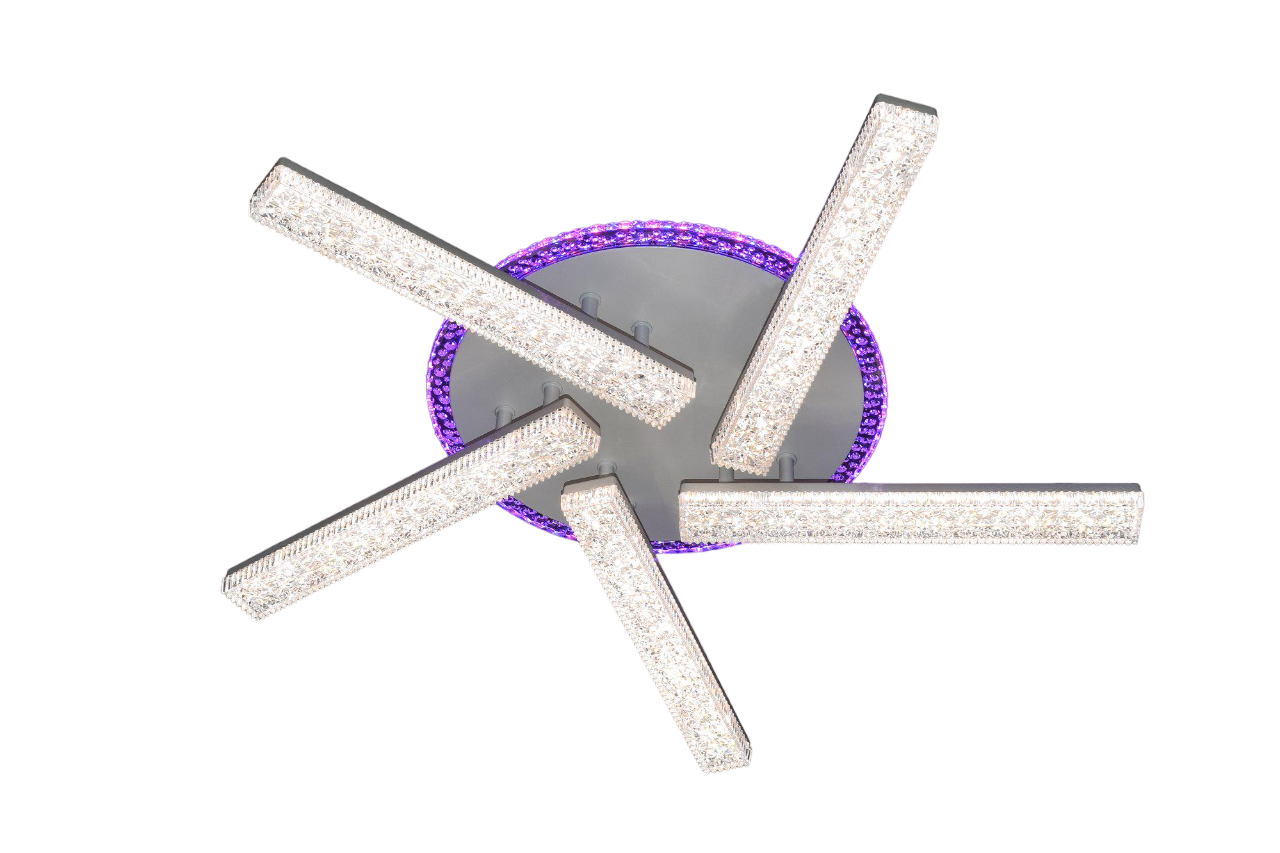 Люстра светодиодная акриловая с подсветкой Valeso V 3445-5С-TL WH с пультом