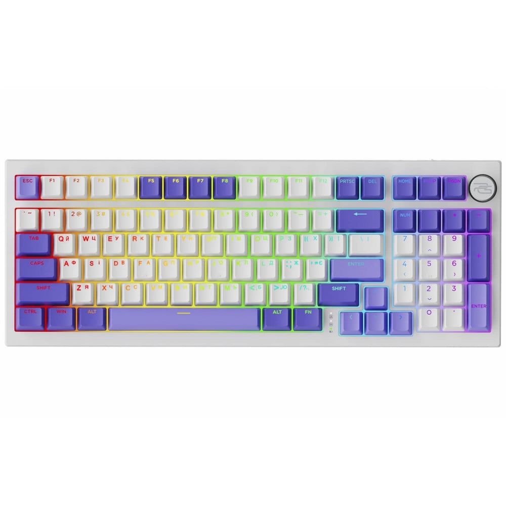 Клавиатура беспроводная Proove Gaming Slicker Special Edition Ukraine Layout white/purple (647930029)