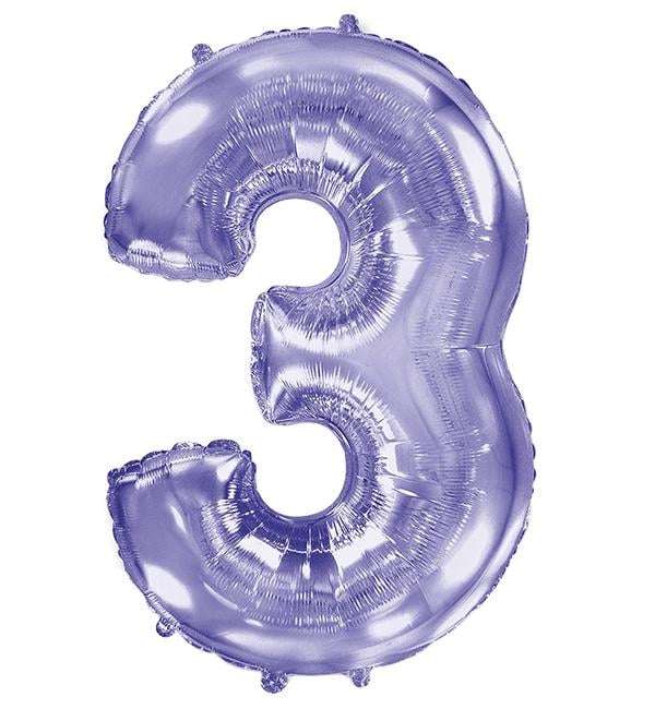 Кулька Цифра 3 100 см Бузковий (514553) - фото 1