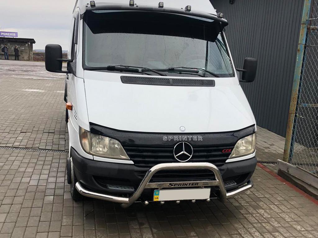 Кенгурятник с усами CAN для Mercedes Sprinter W901/902/903/904/905 1995-2006 гг. нержавеющая сталь Хром