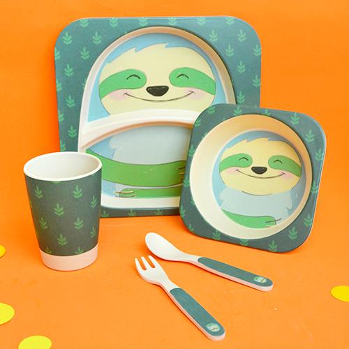 Набор детской бамбуковой посуды Stenson MH-2770-45 Ленивец 5 пр. (542617) - фото 2 Набор детской бамбуковой посуды Stenson MH-2770-45 Ленивец 5 пр. (542617) - фото 2