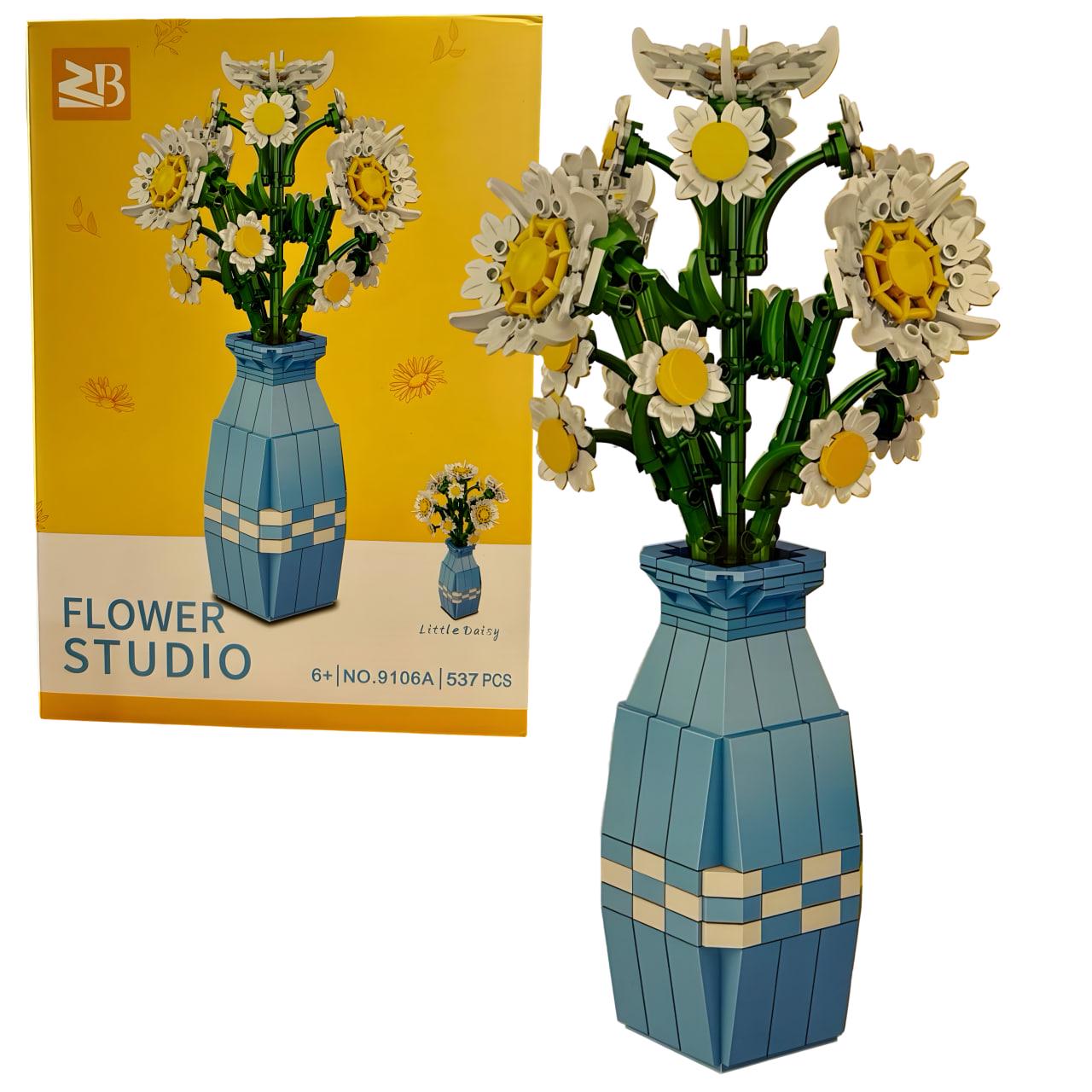 Конструктор детский Flower Studio Ромашки в вазе 537 дет. (9106A)