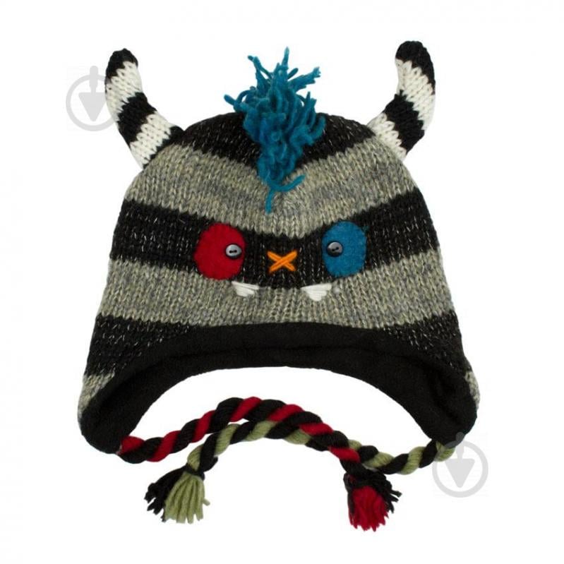 Шапка с ушками детская Kathmandu Animals Monster One Size Серый + Черный (22929)