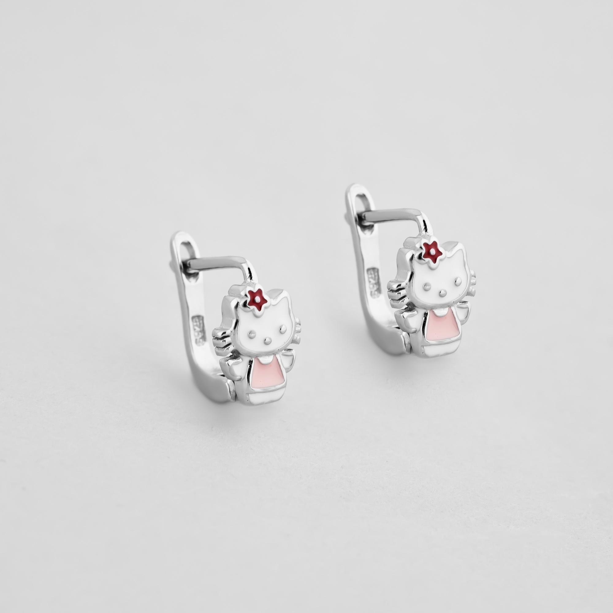 Серебряные серьги Minimal Китти (14364)