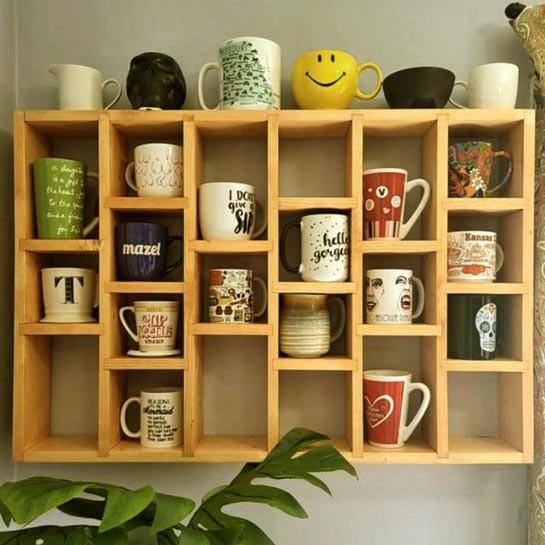 Полка для кружек из дерева Метаван Карри (СДК-005103)