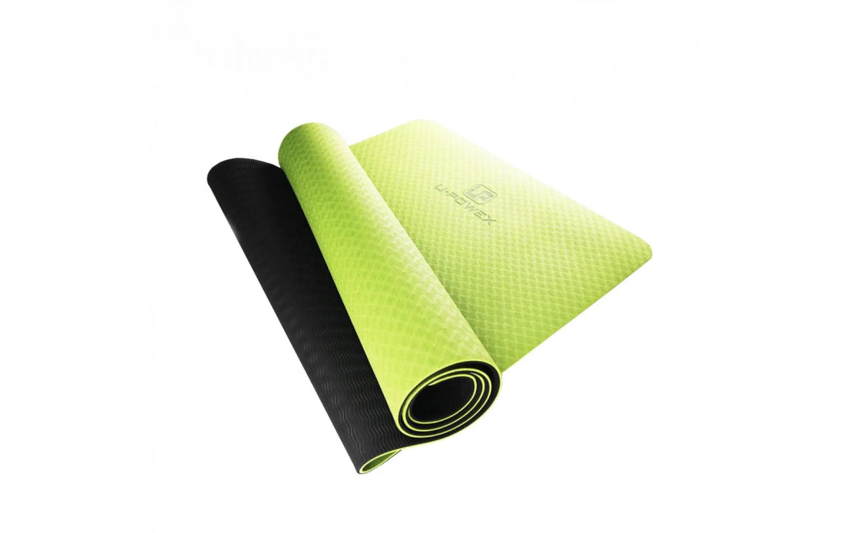 Килимок для йоги та фітнесу U-Powex Classic Pro Салатовий/Чорний (3ec5dd1a) - фото 5