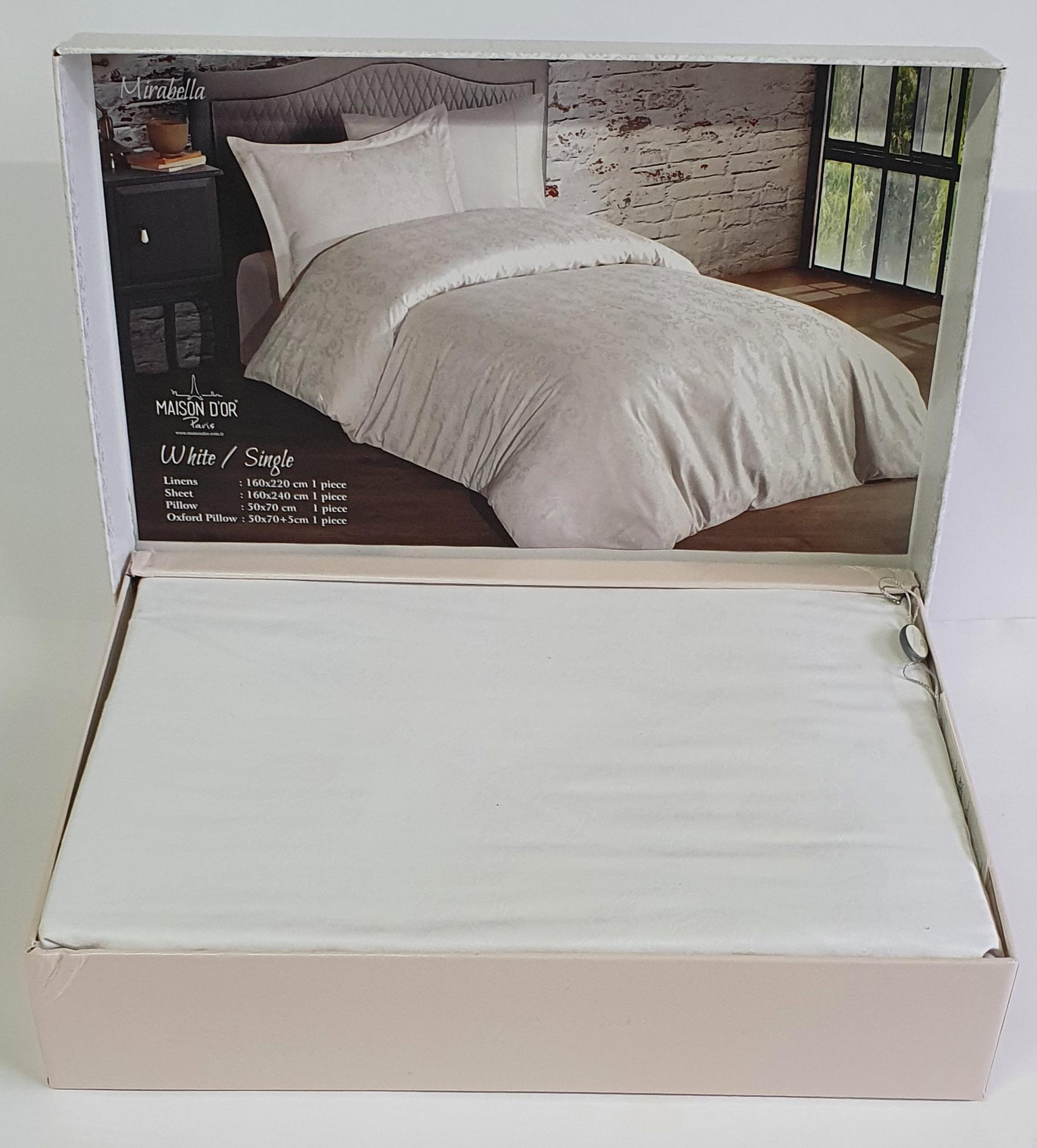 Комплект постільної білизни Maison D'or 160х220 Mirabella White (CN7001) - фото 1 Комплект постільної білизни Maison D'or 160х220 Mirabella White (CN7001) - фото 1