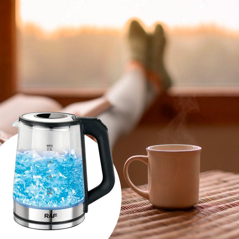 Електрочайник RAF R.7846 скляний дисковий зі скляним LED підсвічуванням - фото 7