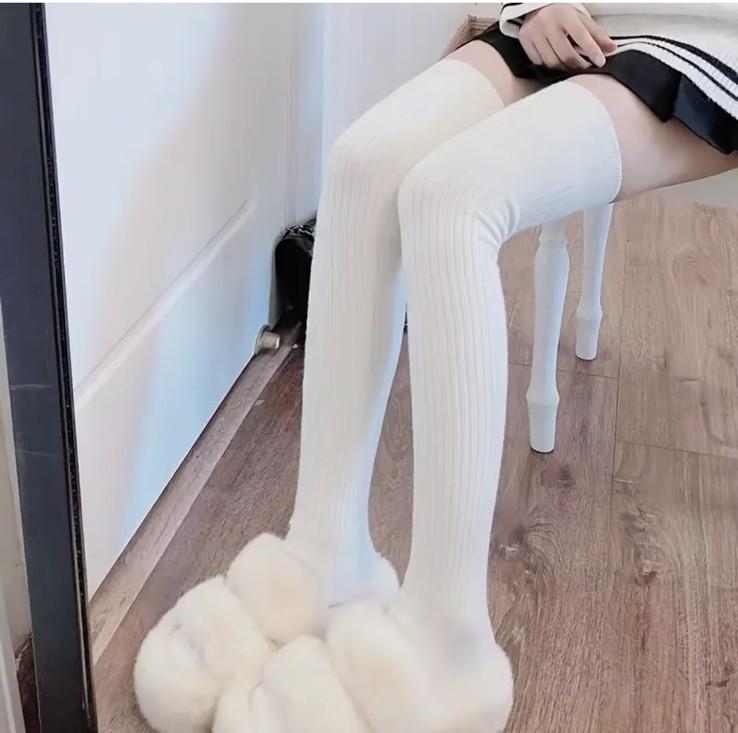 Чулки-носки длинные теплые One size Бежевый