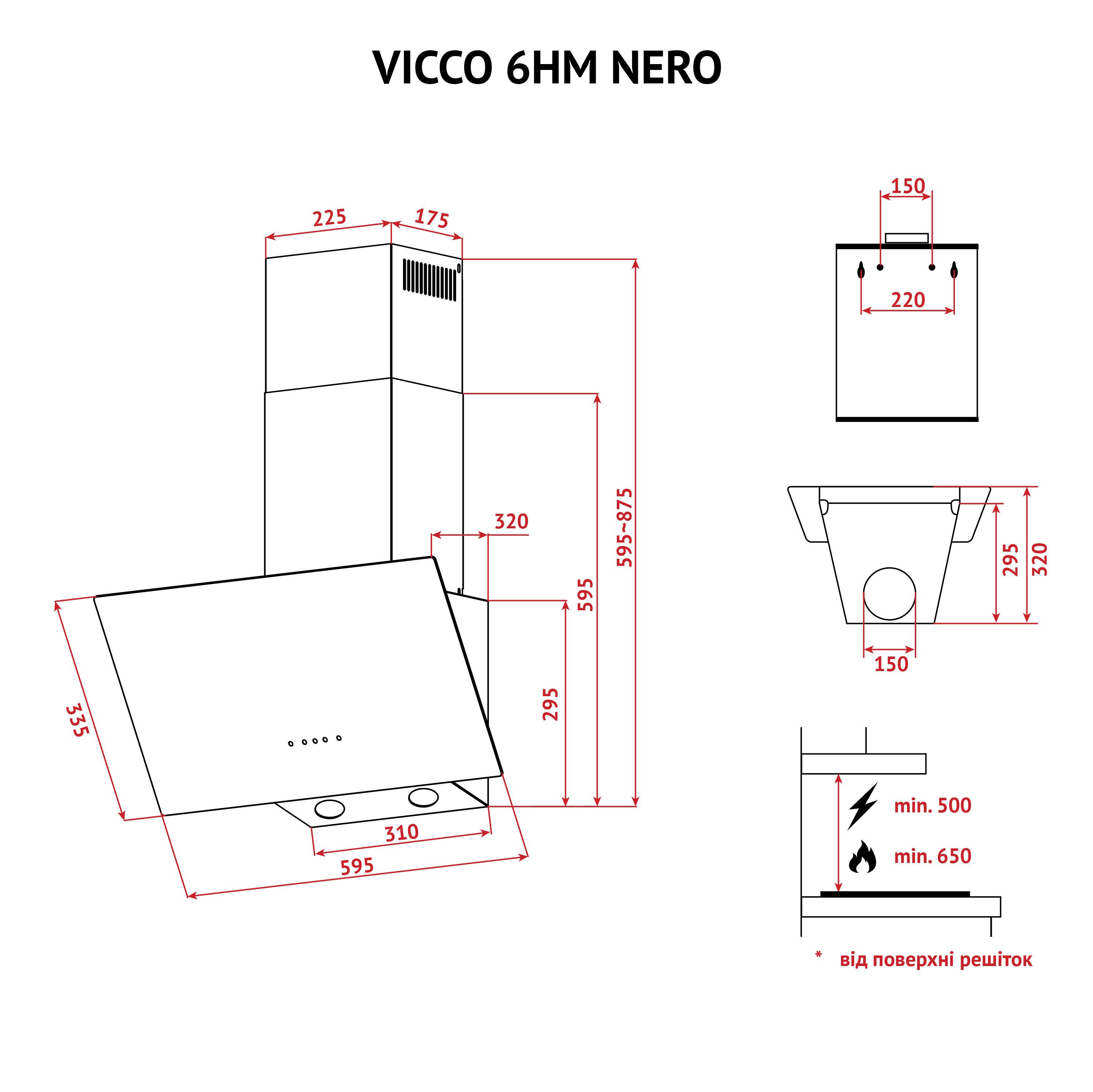Вытяжка Perfelli VICCO 6HM NERO - фото 10 Вытяжка Perfelli VICCO 6HM NERO - фото 10