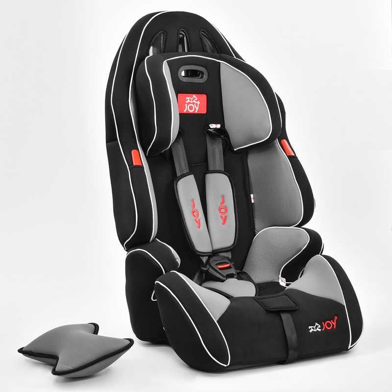 Автокресло детское Joy универсальное с бустером группа 1/2/3 9-36 кг Black/Grey (69076)