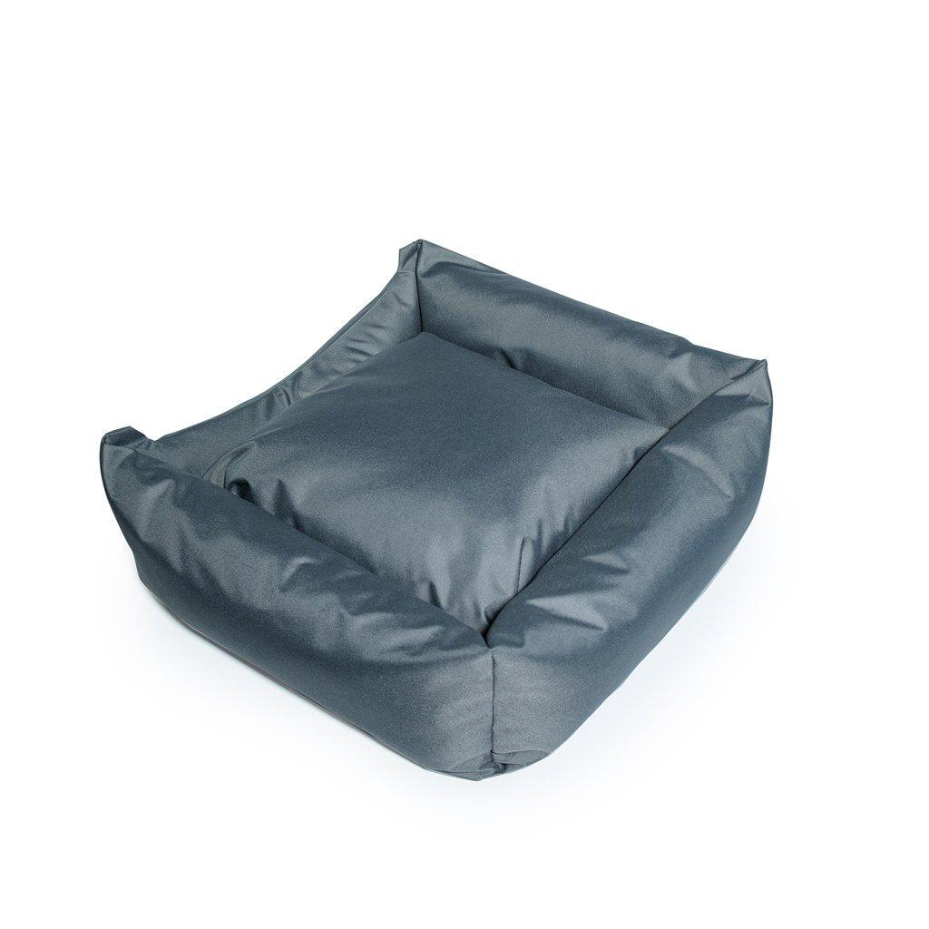 Лежанка для кота Cat Joy велика квадратна зі змінною наволочкою 50х50х20 см Графітовий (1867961057)