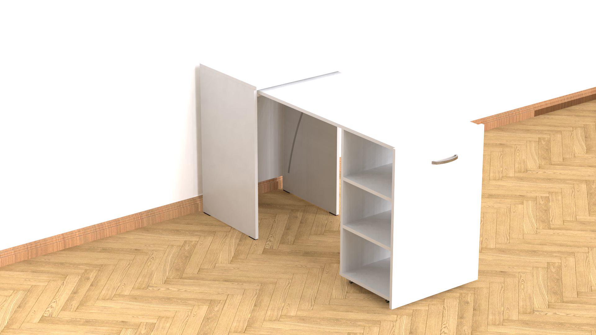 Стіл-тумба трансформер Ferrum-decor 1/2 ДСП 16 мм 750x1450x600 мм Білий (FRD-105074) - фото 4 Стіл-тумба трансформер Ferrum-decor 1/2 ДСП 16 мм 750x1450x600 мм Білий (FRD-105074) - фото 4