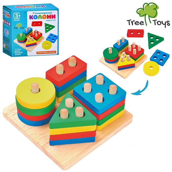 Дерев'яний сортер Tree Toys MD 0818 Геометричні колони (2270) - фото 2 Дерев'яний сортер Tree Toys MD 0818 Геометричні колони (2270) - фото 2