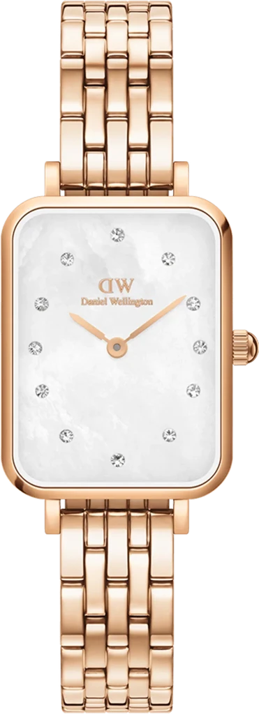Наручные часы женские Daniel Wellington Quadro Lumine 5-Link Melrose DW00100620 со стальным корпусом WR 30 м Перламутровый (3149832724)