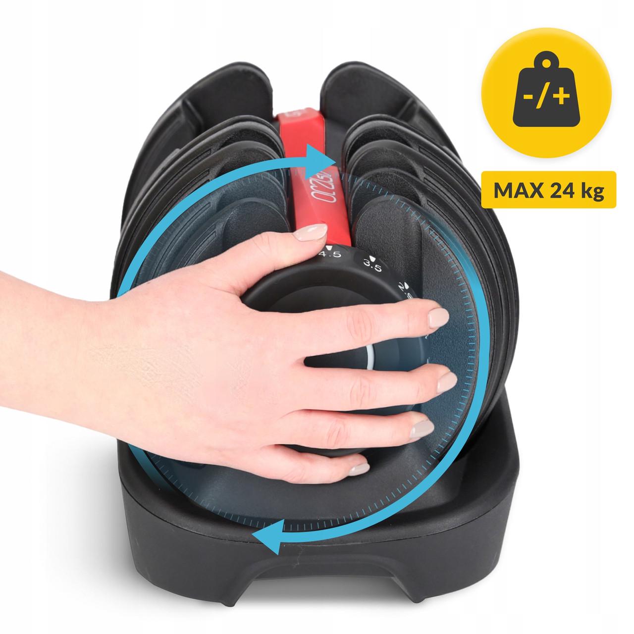 Гантель 4fizjo Premium с регулируемым весом 2,5-24 кг (P-5907739319203) - фото 8