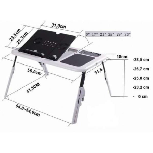 Столик для ноутбука універсальний UKC E-Table LD09 Чорний/білий - фото 2