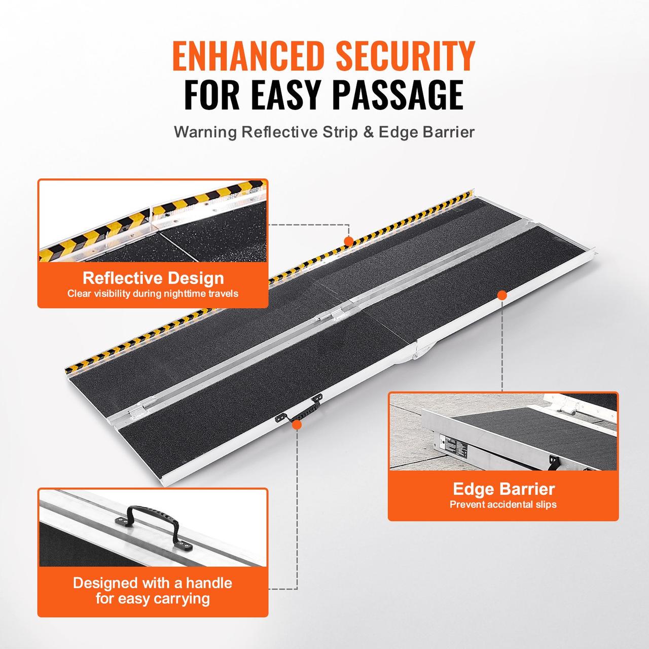 Пандус складаний для інвалідних візків Vevor вантажопідйомність 363 кг поверхня не ковзає 3 м - фото 4 Пандус складаний для інвалідних візків Vevor вантажопідйомність 363 кг поверхня не ковзає 3 м - фото 4